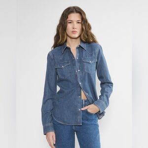 Aritzia Denim Forum Western Denim Shirt